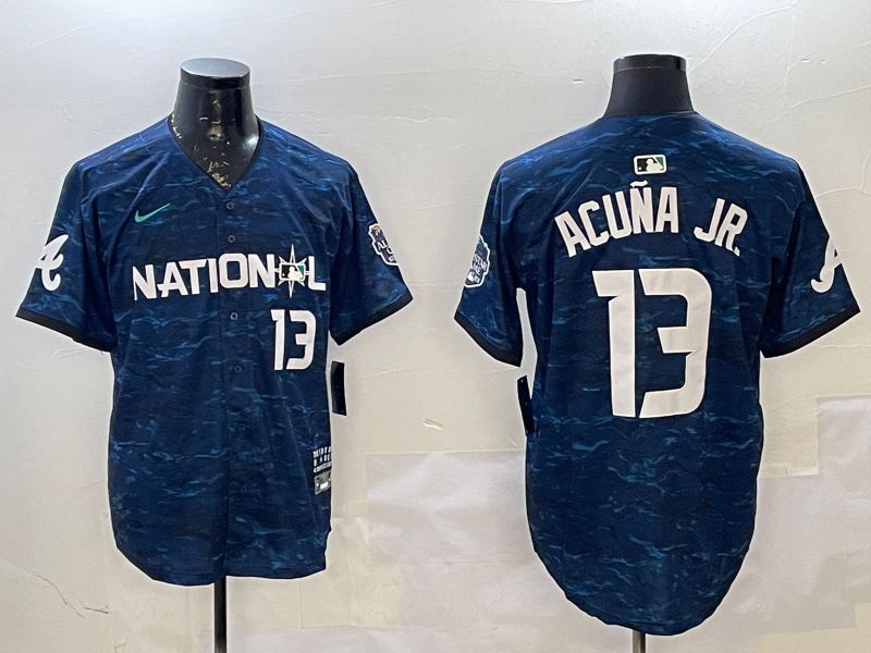 Men Atlanta Braves #13 Acuna jr Blue All star 2025 Nike MLB Jersey style 1->atlanta braves->MLB Jersey